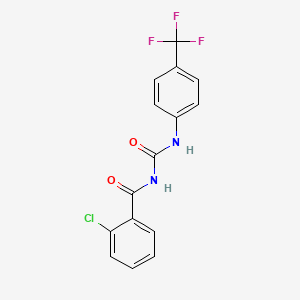 molecular formula C15H10ClF3N2O2 B8423586 Benzamide, 2-chloro-N-(((4-(trifluoromethyl)phenyl)amino)carbonyl)- CAS No. 75663-37-5