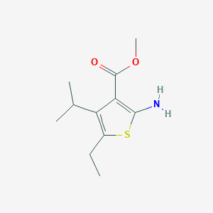 molecular formula C11H17NO2S B8423592 Methyl 2-amino-5-ethyl-4-isopropylthiophene-3-carboxylate 