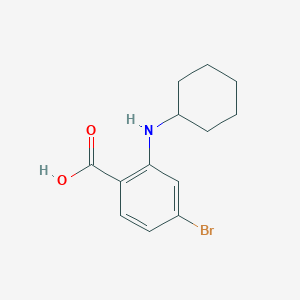 molecular formula C13H16BrNO2 B8423637 4-Bromo-2-(cyclohexylamino)benzoic acid 