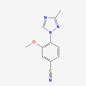 molecular formula C11H10N4O B8423643 3-methoxy-4-(3-methyl-1H-1,2,4-triazol-1-yl)benzonitrile 