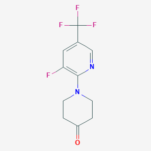molecular formula C11H10F4N2O B8423690 1-(3-Fluoro-5-(trifluoromethyl)pyridin-2-yl)piperidin-4-one 