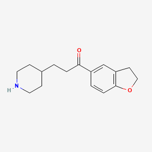 molecular formula C16H21NO2 B8423694 2,3-Dihydro-5-[1-oxo-3-(piperidin-4-yl)propyl]benzofuran 