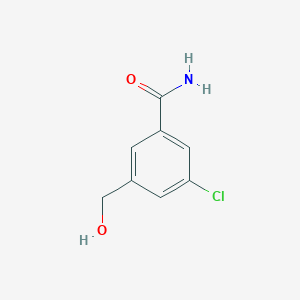 molecular formula C8H8ClNO2 B8423697 3-Chloro-5-(hydroxymethyl)benzamide CAS No. 917388-37-5