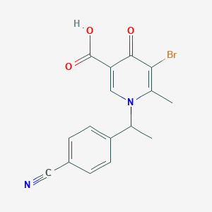 molecular formula C16H13BrN2O3 B8423719 5-Bromo-1-[1-(4-cyano-phenyl)-ethyl]-6-methyl-4-oxo-1,4-dihydro-pyridine-3-carboxylic acid 