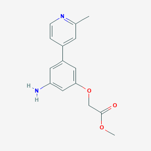 molecular formula C15H16N2O3 B8423730 Methyl 2-(3-amino-5-(2-methylpyridin-4-yl)phenoxy)acetate 