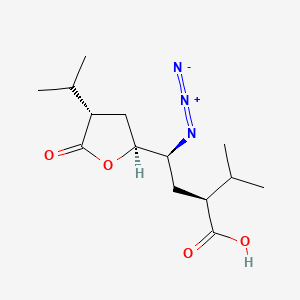 molecular formula C14H23N3O4 B8423747 3(S)-Isopropyl-5(S)-(1(S)-azido-3(S)-carboxy-4-methyl-pentyl)-tetrahydrofuran-2-one 