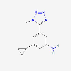 molecular formula C11H13N5 B8423868 3-cyclopropyl-5-(1-methyl-1H-tetrazol-5-yl)benzenamine 