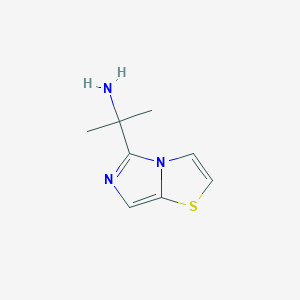 molecular formula C8H11N3S B8423911 5-(1-Amino-1-methylethyl)imidazo[5,1-b]thiazole 