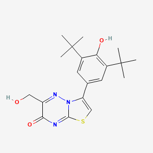 molecular formula C20H25N3O3S B8423941 7H-Thiazolo(3,2-b)(1,2,4)triazin-7-one, 3-(3,5-bis(1,1-dimethylethyl)-4-hydroxyphenyl)-6-(hydroxymethyl)- CAS No. 118788-45-7
