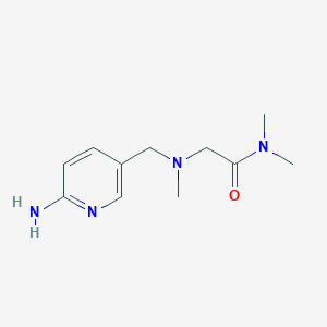 molecular formula C11H18N4O B8423966 2-[(6-amino-pyridin-3-ylmethyl)-methyl-amino]-N,N-dimethyl-acetamide 