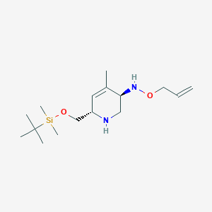 molecular formula C16H32N2O2Si B8424029 (3R,6S)-6-{[(tert-butyldimethylsilyl)oxy]methyl}-4-methyl-N-(prop-2-en-1-yloxy)-1,2,3,6-tetrahydropyridin-3-amine 