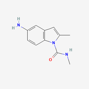 molecular formula C11H13N3O B8424162 5-Amino-2-methylindole-1-carboxylic acid methylamide 