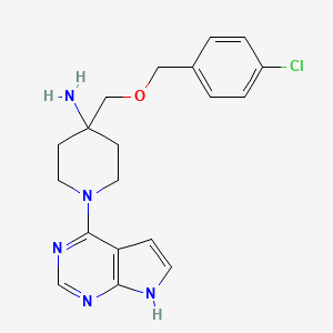 4-((4-Chlorobenzyloxy)methyl)-1-(7H-pyrrolo[2,3-d]pyrimidin-4-yl)piperidin-4-amine