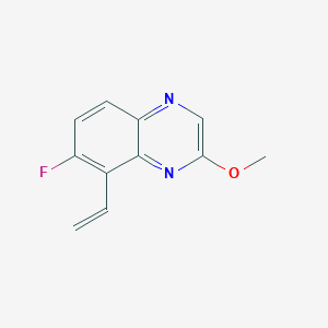 molecular formula C11H9FN2O B8424313 7-Fluoro-2-methoxy-8-vinylquinoxaline 