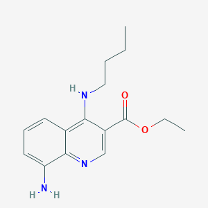 molecular formula C16H21N3O2 B8424342 8-Amino-4-butylamino-quinoline-3-carboxylic acid ethyl ester 