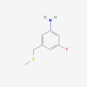 molecular formula C8H10FNS B8424384 3-Fluoro-5-[(methylsulfanyl)methyl]aniline 