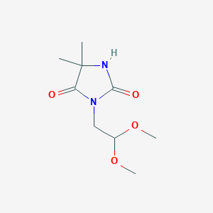 molecular formula C9H16N2O4 B8424457 3-(2,2-Dimethoxyethyl)-5,5-dimethylimidazolidine-2,4-dione 