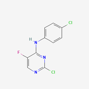 molecular formula C10H6Cl2FN3 B8424477 2-chloro-N4-(4-chlorophenyl)-5-fluoro-4-pyrimidineamine 