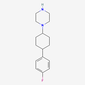 molecular formula C16H23FN2 B8424497 cis 1-[4-(4-Fluorophenyl)-1-cyclohexyl]piperazine 