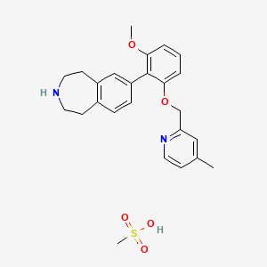 molecular formula C25H30N2O5S B8424509 7-(2-(methyloxy)-6-{[(4-methyl-2-pyridinyl)methyl]oxy}phenyl)-2,3,4,5-tetrahydro-1H-3-benzazepine methanesulfonate 