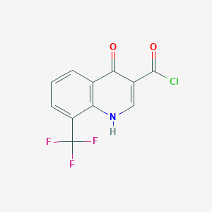 molecular formula C11H5ClF3NO2 B8424522 3-Quinolinecarbonyl chloride, 4-hydroxy-8-(trifluoromethyl)- 