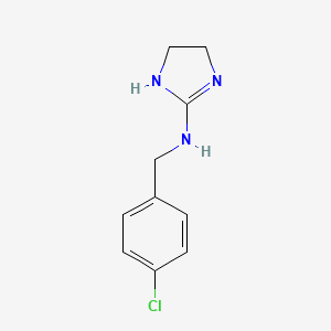 molecular formula C10H12ClN3 B8424540 2-[(4-Chlorophenyl)methyl]amino-2-imidazoline 