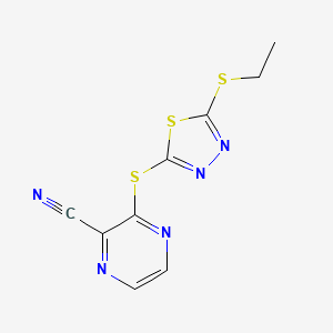 3-(5-(Ethylthio)-1,3,4-thiadiazol-2-ylthio)pyrazine-2-carbonitrile