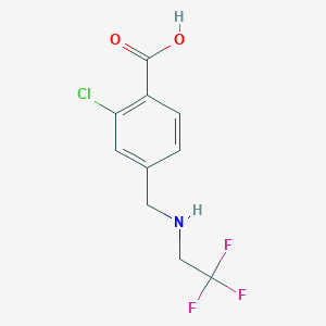 molecular formula C10H9ClF3NO2 B8424555 2-Chloro-4-((2,2,2-trifluoroethylamino)methyl)benzoic acid 