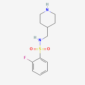 molecular formula C12H17FN2O2S B8424565 2-fluoro-N-piperidin-4-ylmethyl-benzenesulfonamide 