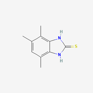 molecular formula C10H12N2S B8424578 4,5,7-trimethyl-2-mercapto-1H-benzimidazole 