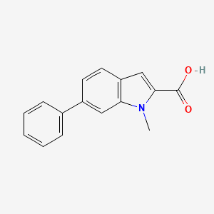 molecular formula C16H13NO2 B8424587 1-methyl-6-phenyl-1H-indole-2-carboxylic acid 