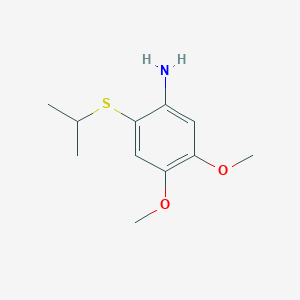 molecular formula C11H17NO2S B8424588 2-Isopropylthio-4,5-dimethoxyaniline 