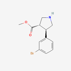 molecular formula C12H14BrNO2 B8424688 (3S,4R)-Methyl 4-(3-bromo-phenyl)pyrrolidine-3-carboxylate 
