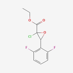 molecular formula C11H9ClF2O3 B8424697 Ethyl 2-chloro-3-(2,6-difluorophenyl)oxirane-2-carboxylate 