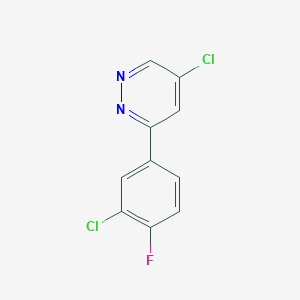 molecular formula C10H5Cl2FN2 B8424701 5-Chloro-3-(3-chloro-4-fluoro-phenyl)-pyridazine 