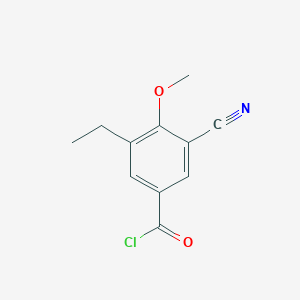 molecular formula C11H10ClNO2 B8424704 3-Cyano-5-ethyl-4-methoxybenzoyl chloride 