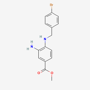 molecular formula C15H15BrN2O2 B8424742 Methyl 3-amino-4-(4-bromobenzylamino)benzoate 