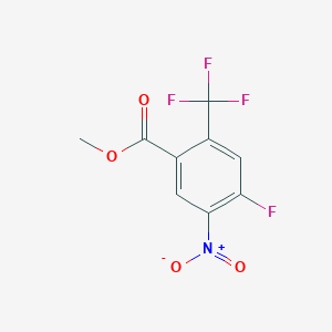 molecular formula C9H5F4NO4 B8424772 Methyl 4-fluoro-5-nitro-2-(trifluoromethyl)benzoate 