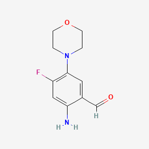 molecular formula C11H13FN2O2 B8424782 2-Amino-4-fluoro-5-morpholin-4-ylbenzaldehyde 