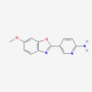 molecular formula C13H11N3O2 B8424832 5-(6-Methoxy-1,3-benzoxazol-2-yl)pyridin-2-amine 