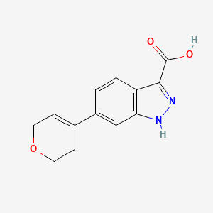 molecular formula C13H12N2O3 B8424834 6-(3,6-dihydro-2H-pyran-4-yl)-1H-indazole-3-carboxylic acid 