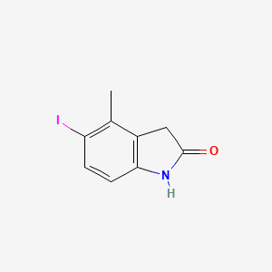 molecular formula C9H8INO B8424835 5-Iodo-4-methyl-2-oxindole 
