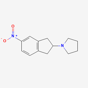 molecular formula C13H16N2O2 B8424878 1-(5-Nitro-2,3-dihydro-1H-inden-2-yl)pyrrolidine 