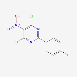 molecular formula C10H4Cl2FN3O2 B8424920 4,6-Dichloro-2-(4-fluorophenyl)-5-nitropyrimidine CAS No. 640271-57-4