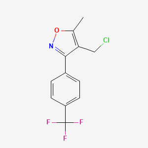 molecular formula C12H9ClF3NO B8424979 4-Chloromethyl-5-methyl-3-(4-trifluoromethylphenyl)isoxazole 