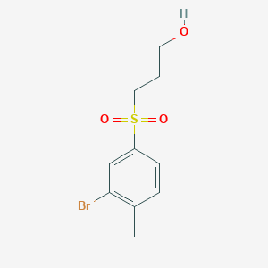 molecular formula C10H13BrO3S B8424986 3-[(3-Bromo-4-methylphenyl)sulfonyl]propan-1-ol CAS No. 1240287-31-3