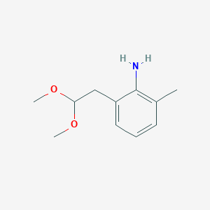 molecular formula C11H17NO2 B8424994 2-(2,2-Dimethoxyethyl)-6-methylaniline 
