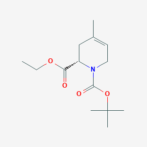 molecular formula C14H23NO4 B8425005 N-t-Butoxycarbonyl-4-methyl-1,2,3,6-tetrahydropyridine-2(S)-carboxylic acid ethyl ester 