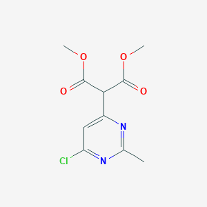 molecular formula C10H11ClN2O4 B8425133 2-(6-Chloro-2-methylpyrimidin-4-yl)malonic acid dimethyl ester 