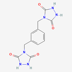 molecular formula C12H12N6O4 B8425152 4-[[3-[(3,5-Dioxo-1,2,4-triazolidin-4-yl)methyl]phenyl]methyl]-1,2,4-triazolidine-3,5-dione 